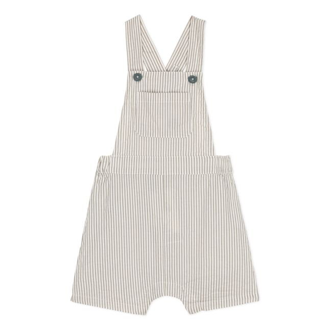 Seersucker Pinafore Romper | Khaki