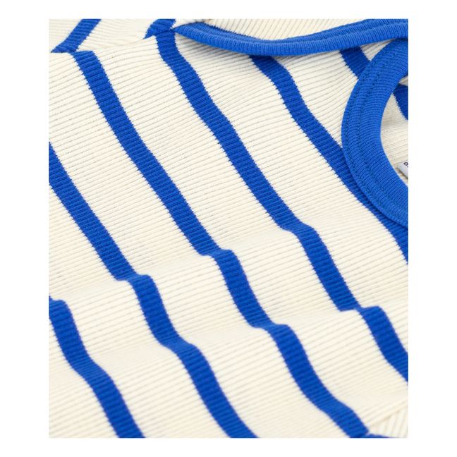 Striped Ribbed Knit T-shirt | Azul