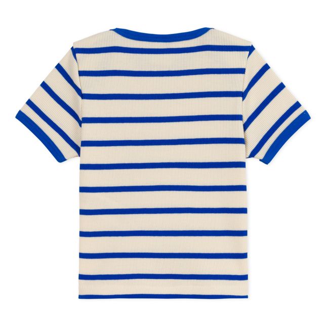 Striped Ribbed Knit T-shirt | Azul