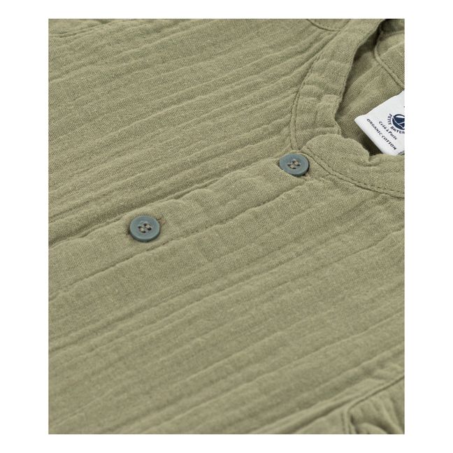 Cotton Gauze Short Sleeve Shirt | Khaki