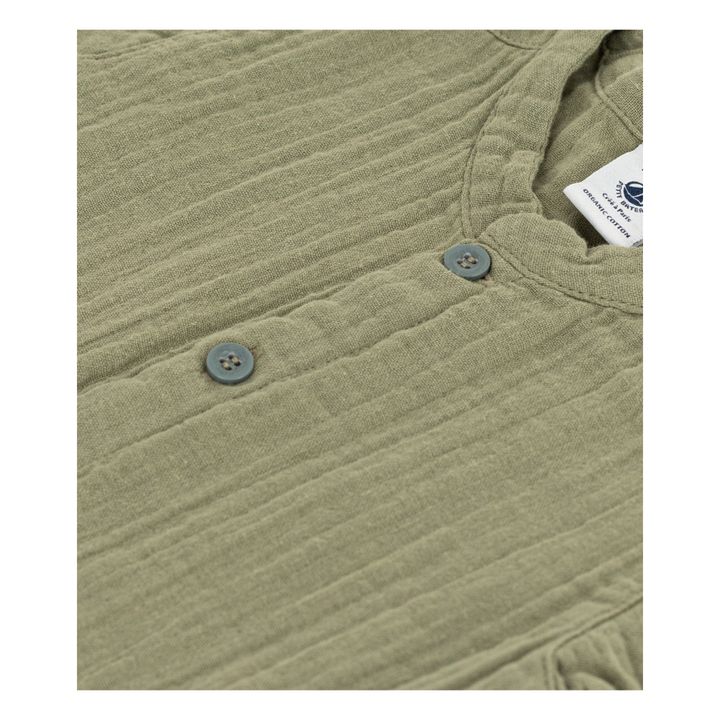 Cotton Gauze Short Sleeve Shirt | Khaki- Imagen del producto n°1