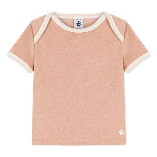 Short Sleeve Terry Cloth T-shirt | Dusty Pink