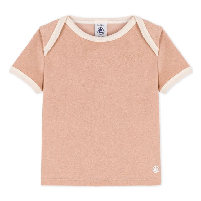 T-shirt Manches Courtes Bouclette Eponge | Vieux Rose