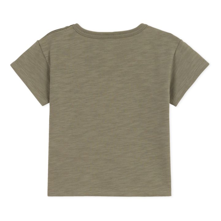 T-shirt a maniche corte in jersey di cotone organico | Khaki- Immagine del prodotto n°2