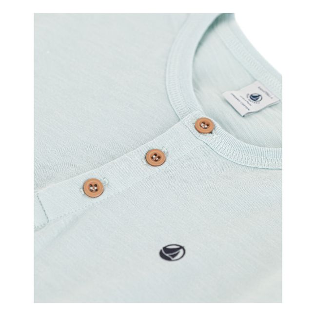 Short Sleeve Button Down T-Shirt | Hellblau