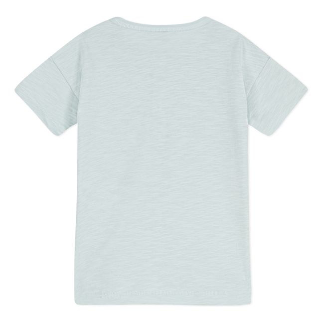 Short Sleeve Button Down T-Shirt | Light blue