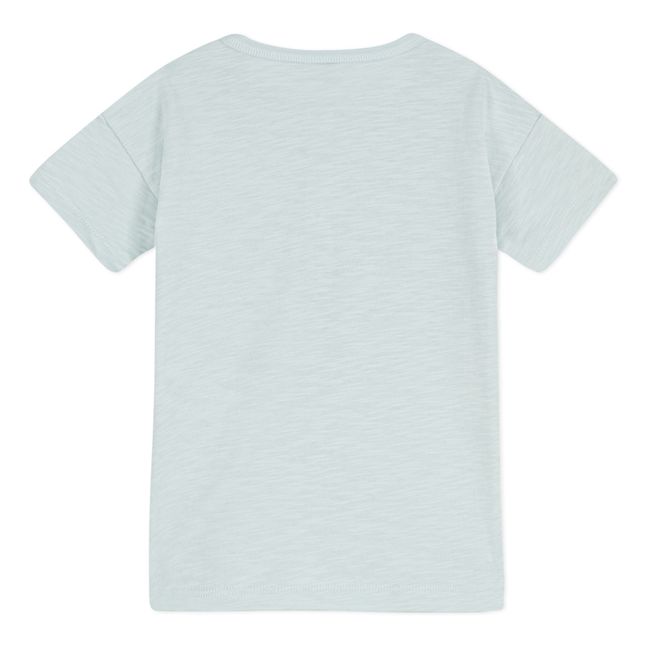 T-shirt Manches Courtes Ouverture Boutonnée | Bleu ciel