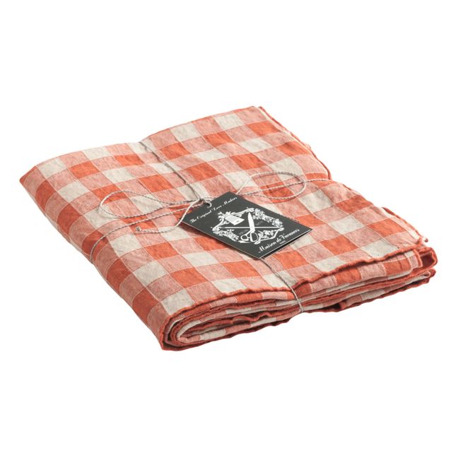 Mantel de tela vintage Bourdon | Corail Orange