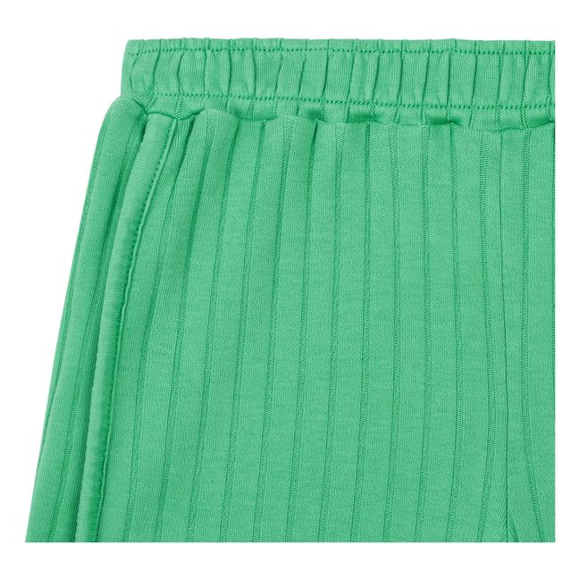 Organic Cotton Ribbed Shorts | Green