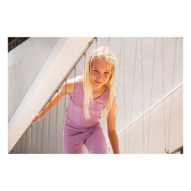 Organic Cotton Ribbed Leggings | Mauve