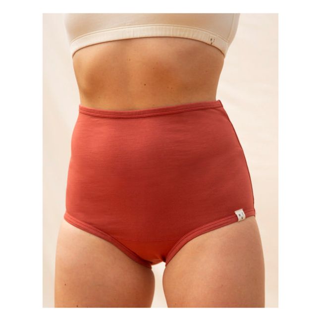 Culotte a vita alta, in cotone biologico - Collezione Donna -  | Rosso mattone