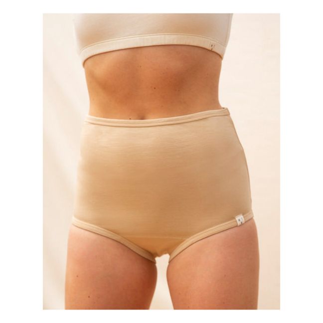 Unterhose mit hoher Taille aus Bio-Baumwolle - Damenkollektion  | Seidenfarben
