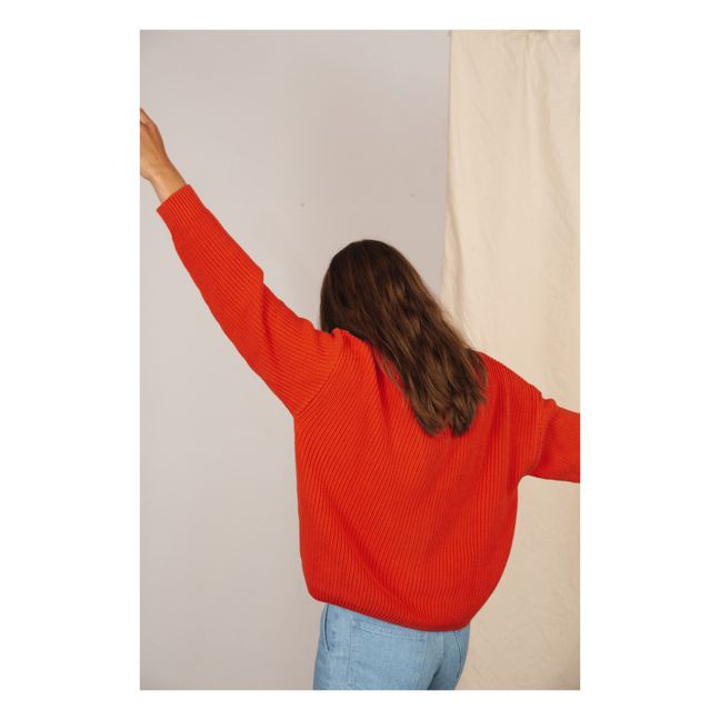 Cárdigan de algodón orgánico | Rojo