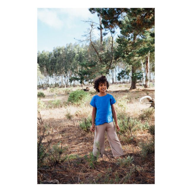 T-Shirt in lino Easy | Blu