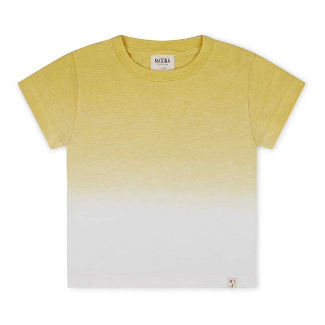 Camiseta de algodón orgánico Tie and Dye | Amarillo