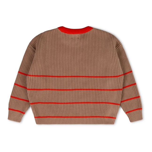 Pull Coton Bio Rayé | Taupe