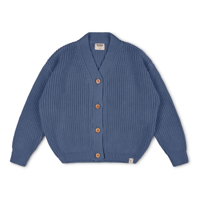 Cardigan in cotone orgnico Chunky | Blu