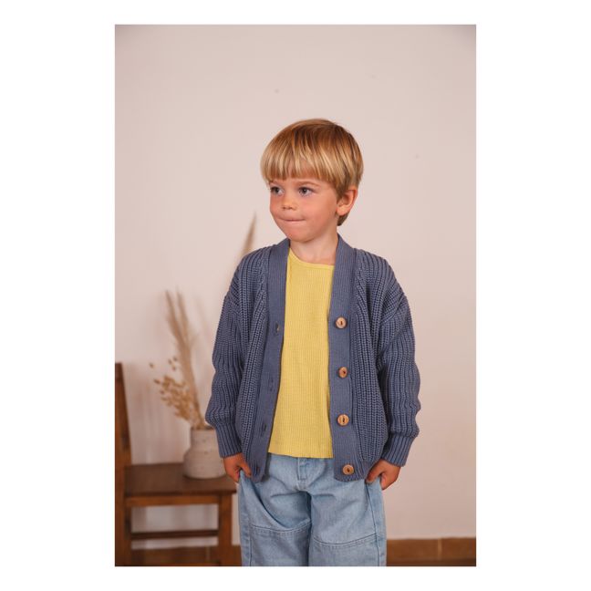 Cardigan in cotone orgnico Chunky | Blu