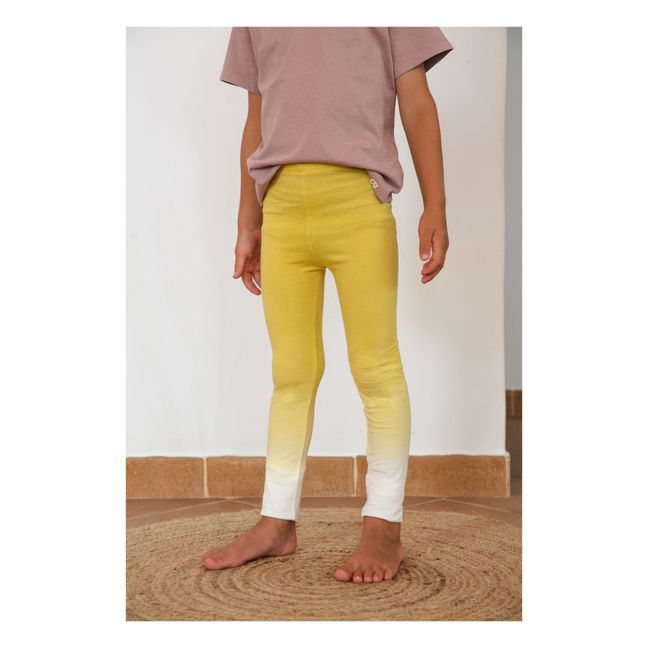 Leggings de algodón orgánico Tie and Dye | Amarillo