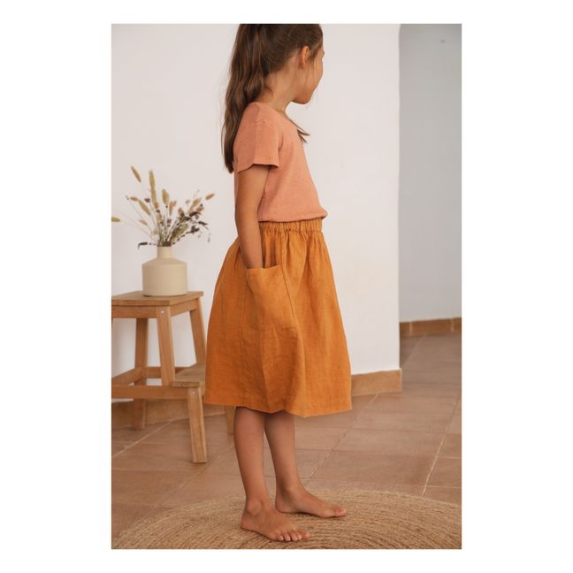 Jupe Lin Poches | Rouille