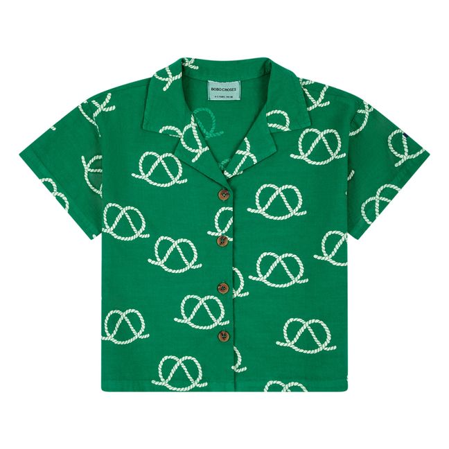 Camisas de algodón ecológico con estampado de nudos | Verde