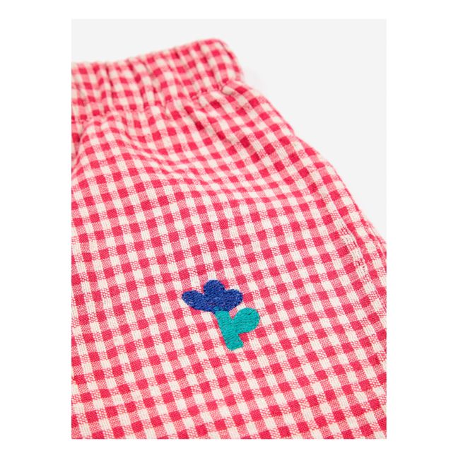 Pantalón algodón y lino Vichy | Rojo