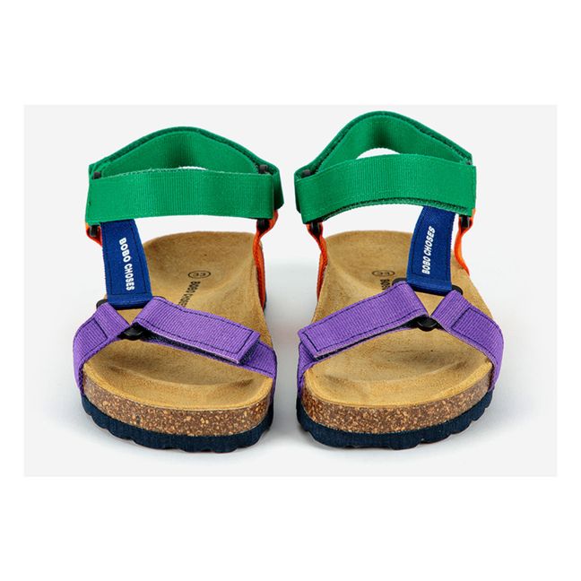 Zweifarbige Sandalen | Grün