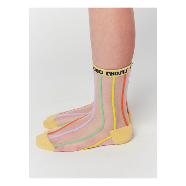 Calcetines de rayas transparentes | Amarillo