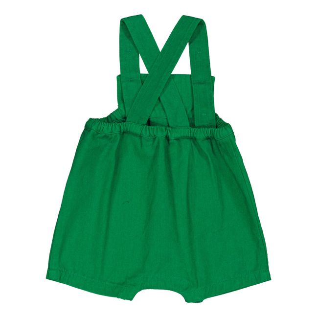 Embroidered Floral Dungarees | Green