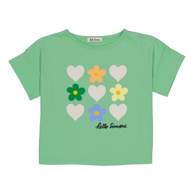T-Shirt Coton Bio Cœur | Vert d'eau
