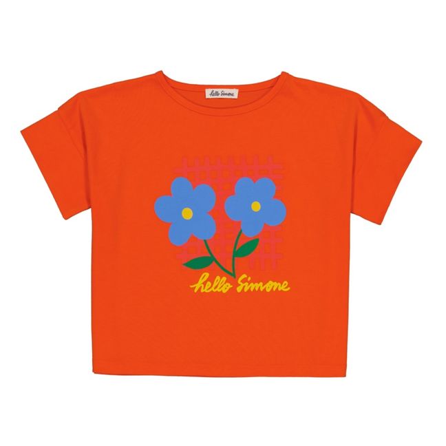 T-Shirt Coton Bio Fleurs | Mandarine