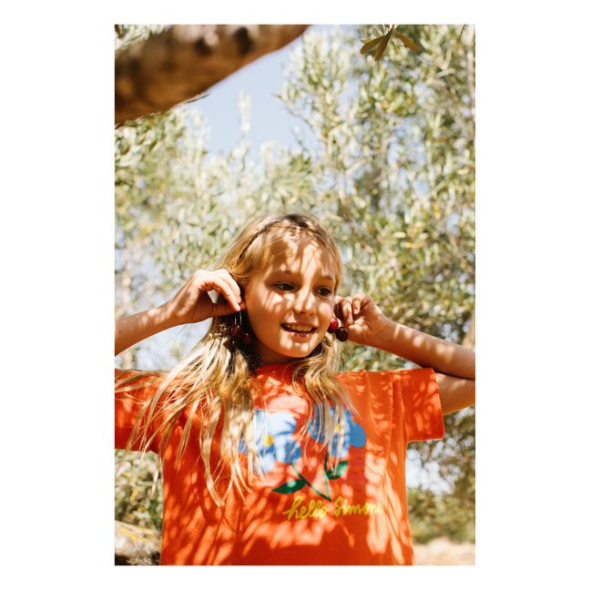 T-Shirt Coton Bio Fleurs | Mandarine