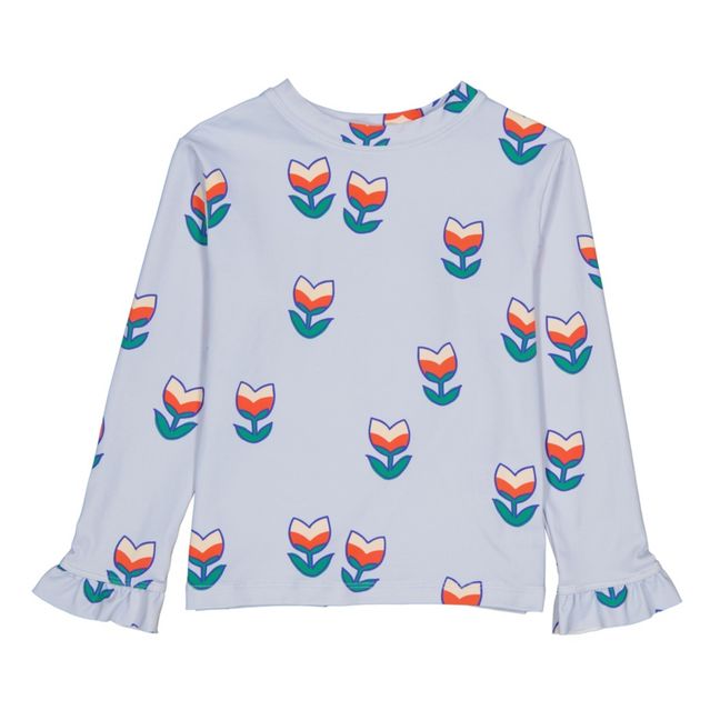 T-Shirt Anti UV Tulipes | Bleu ciel