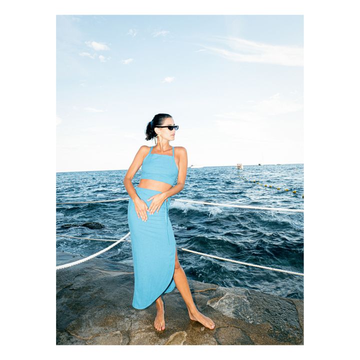 FabioLinen Skirt | Blu- Immagine del prodotto n°5