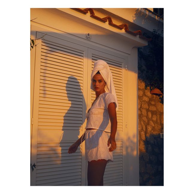 Luciana Embroidered Pyjama Shorts | Weiß