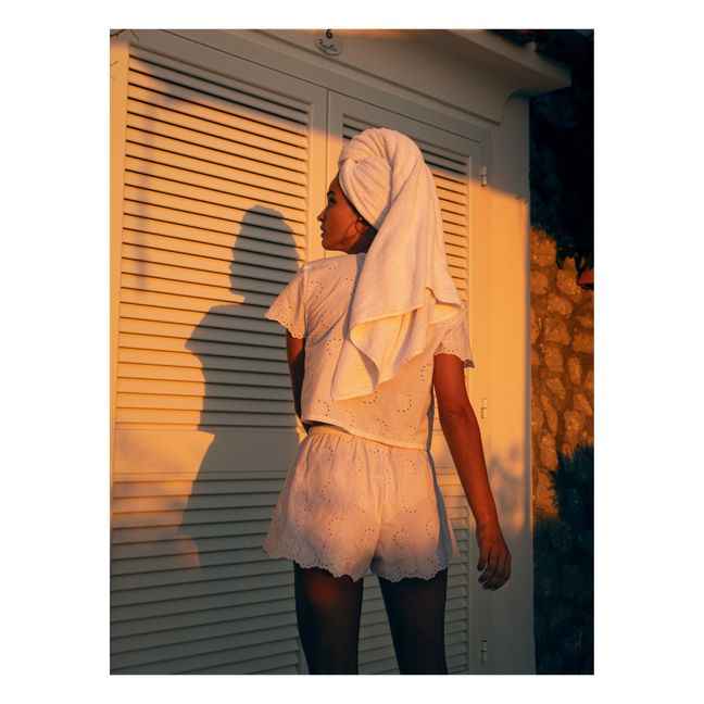 Luciana Embroidered Pyjama Shorts | Weiß