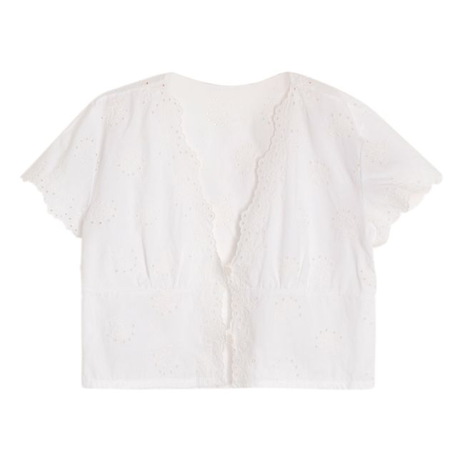 Luciana Embroidered Pyjama Top | Blanco