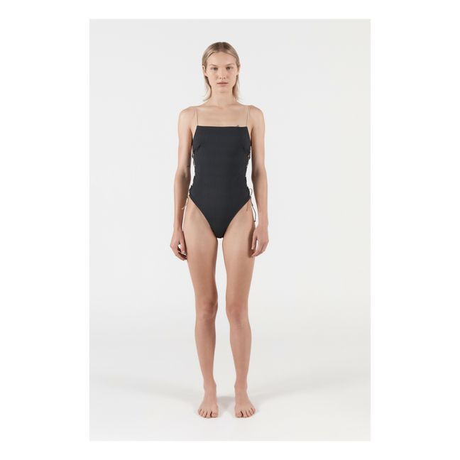Costume intero a righe in materiale riciclato Goulue | Nero