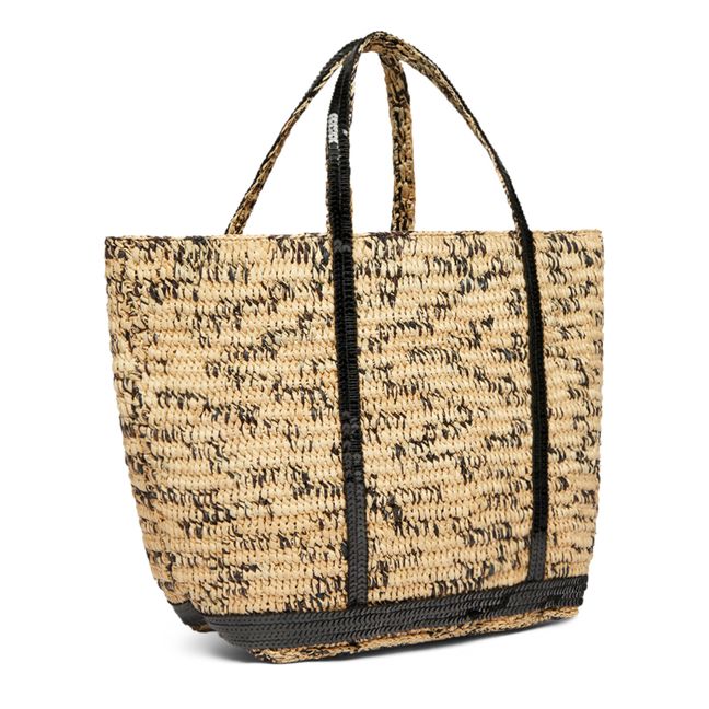 Bolsa de la compra de rafia | Negro