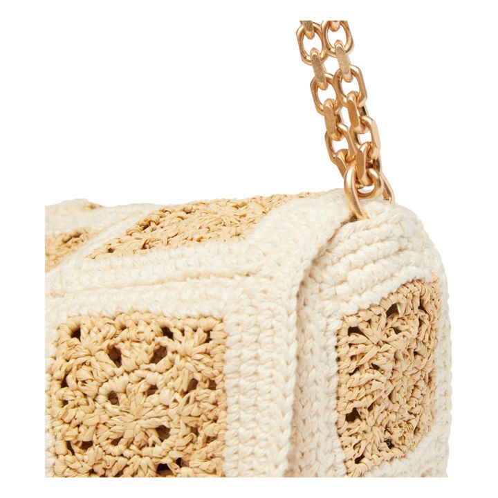 Moon PM Raffia and Cotton Crochet Bag | Ecru- Immagine del prodotto n°2