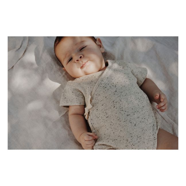 Edite organic cotton flannel bodysuit | Heather grey