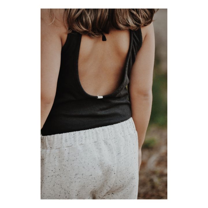 Pantalón de muletón de algodón orgánico Amelie | Gris Jaspeado- Imagen del producto n°3