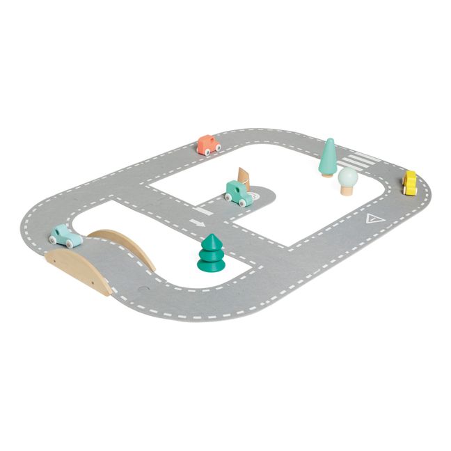 Circuit de voitures en feutrine