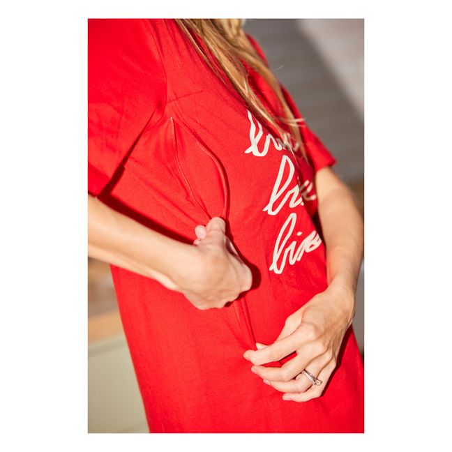 T-Shirt d'Allaitement Plein de Bisous x Mathilde Cabanas | Rojo