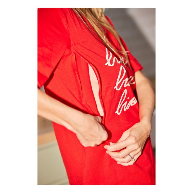 T-Shirt d'Allaitement Plein de Bisous x Mathilde Cabanas | Rojo