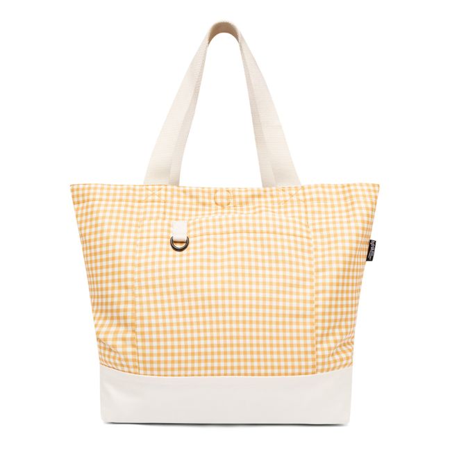 Strata Reversible Gingham Shopping Bag | Giallo senape