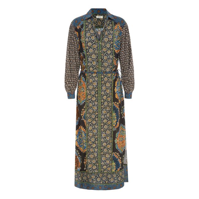 Vestito Maxi Rhea con smock | Nero
