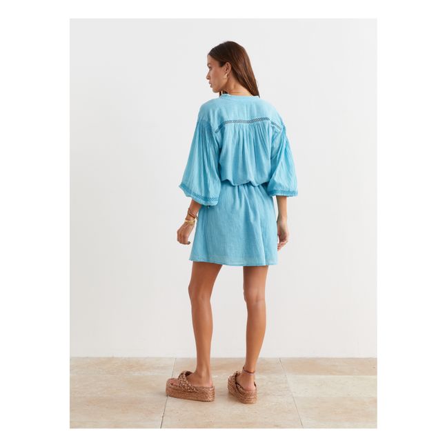 Cotton Gauze Mini Dress | Blau