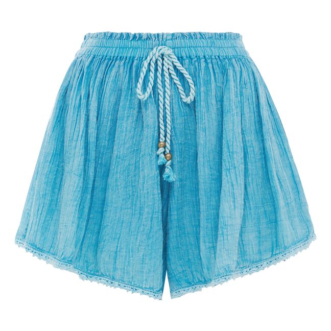 Shorts in Garza di Cotone | Blu