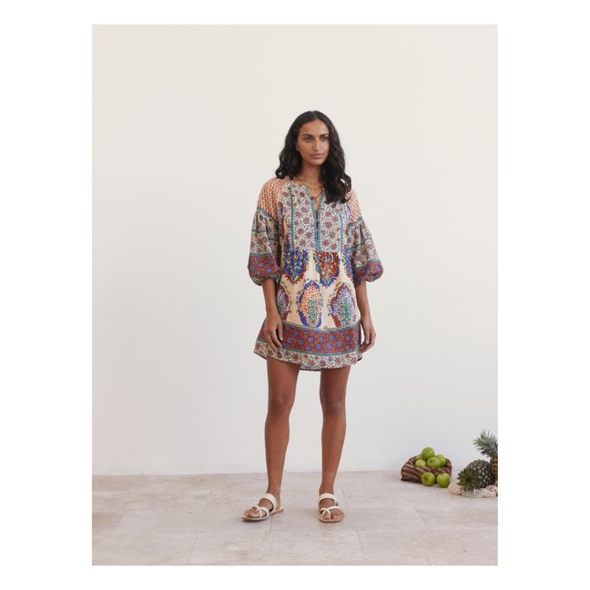 Clementine Smocked Linen Mini Dress | Crema